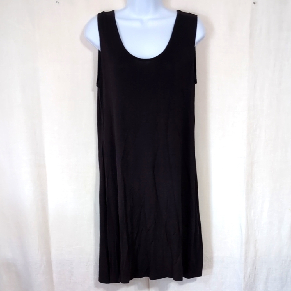 Liberty Love Black Sleeveless Scoop Neck Stretch Jersey Dress Size Medium